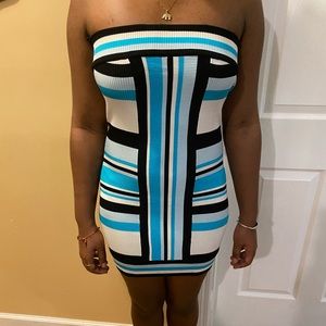 BeBe strapless ribbed mini dress worn twice size M